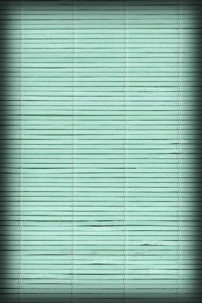 Alta resolução turquesa bambu lugar tapete rústico ripado entrelaçado grosseiro Vignette fundo textura — Fotografia de Stock