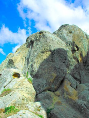 Rock kazık gökyüzü, yakın çekim