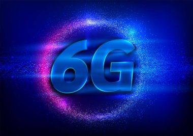 6g küresel ağ bağlantısı. Dünya haritası ve çizgi kompozisyon kavramı. Dünya Haberleşmesi. Lojistik Koyu mavi arkaplan