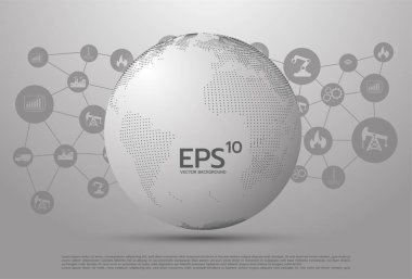 Parlayan dairelerin ve parçacıkların soyut küre şekli. Global Ağ bağlantısı görselleştirmesi. Bilim ve teknoloji arka planı.