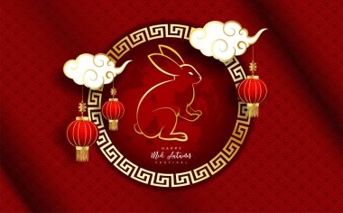 Sonbahar ortası Çin festivali. Ay pastalı Çince karakter 