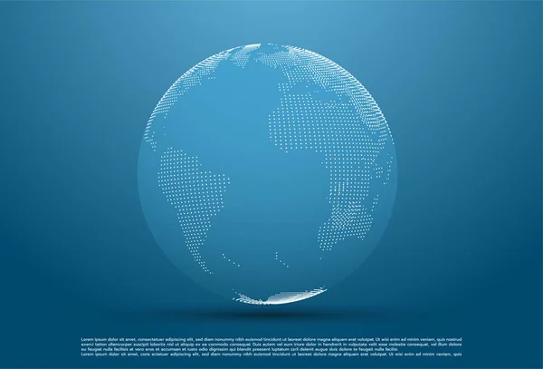 Parlayan dairelerin ve parçacıkların soyut küre şekli. Global Ağ bağlantısı görselleştirmesi. Bilim ve teknoloji arka planı.