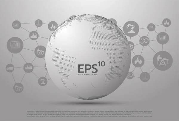 Parlayan dairelerin ve parçacıkların soyut küre şekli. Global Ağ bağlantısı görselleştirmesi. Bilim ve teknoloji arka planı.