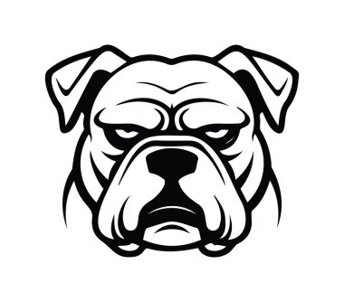 Siyah ve Beyaz Biçimli Cesur Bulldog Baş Resimleri