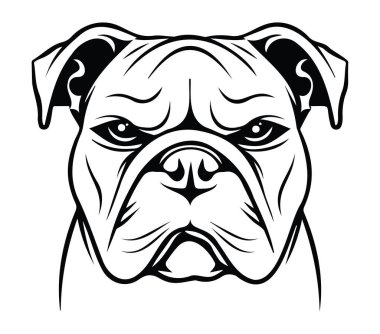 Siyah ve Beyaz Giyen Bir Bulldog 'un Detaylı Maskotu