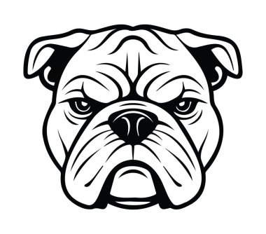 Siyah ve Beyaz Biçimli Cesur Bulldog Baş Resimleri