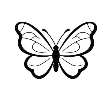 Siyah ve Beyaz Tasarım Sanatında Zarif Kelebek Özeti