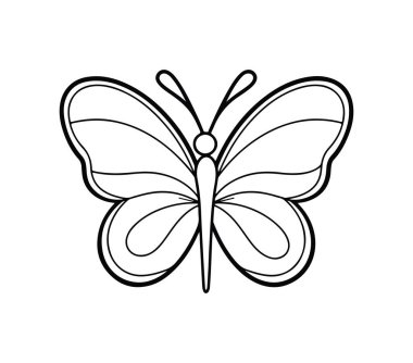 Yaratıcı Projeler için Zarif Çizgi Sanat Kelebeği Tasarımı