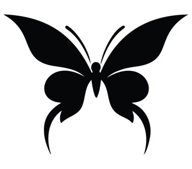 Zarif Kanatlı Zarif Siyah Kelebek Silueti