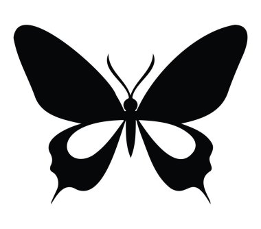 Ayrıntılı Kanat Tasarımı Olan Bir Kelebeğin Silüeti