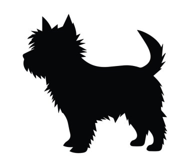 Oyuncak Köpeğin Silueti Kıvrık Kuyrukla Duruyor