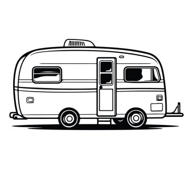 Yuvarlak Kenarlı ve Basit Tasarımlı Klasik Karavan