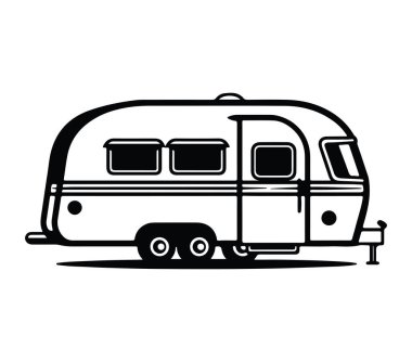 Eğri Tasarım ve Cazibesi Olan Klasik Retro Seyahat Karavanı