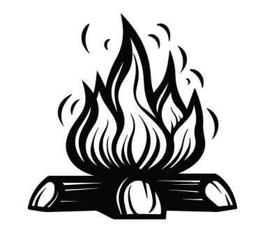 Tek Renk Biçimli Günlükler Üzerine Kalın Ateş İllüstrasyonu