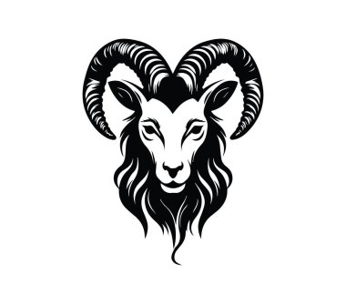 Görkemli Keçi Başı 'nın Siyah ve Beyaz Görünümü