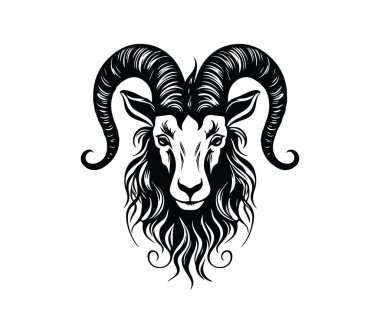 Karmaşık Ayrıntılı Tek Renkli Ram Başlığı