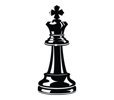 Zarif Siyah Satranç Kralı Parçası İzole Edildi