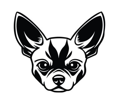 Siyah ve Beyaz Bir Chihuahua Köpeğinin Çizimi