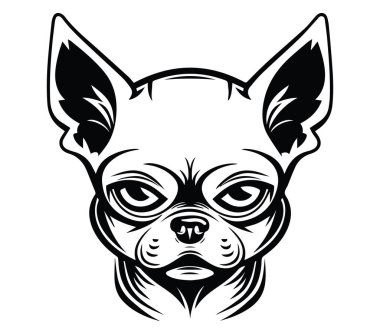 Kalın Çizgileri ve Özellikleri olan bir Chihuahua Köpeğinin Stilize Eserleri