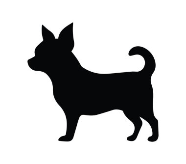 Bir Chihuahua Köpek Profilinin Siyah Silueti