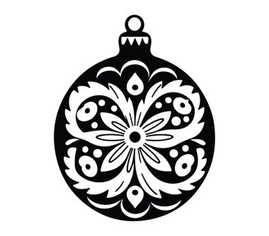 Karmaşık Çiçek Tasarımı ile Zarif Süslü Noel Bauble