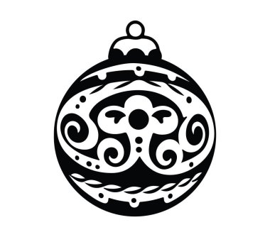 Çiçek Tasarım Elementi ile Dekoratif Siyah ve Beyaz Süsleme