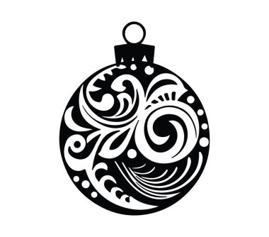 Zarif Siyah ve Beyaz Süslü Noel Dekorasyonu Tasarımı