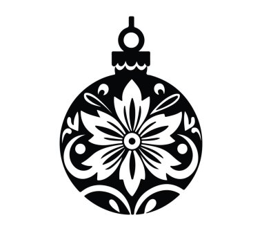 Zarif Siyah ve Beyaz Çiçek Süsleme Tasarımı