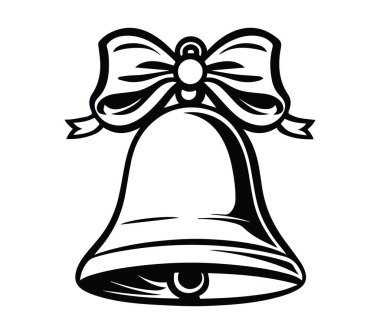 Dekoratif Kullanım İçin Fiyonk ve Kurdeleli Klasik Çan Simgesi