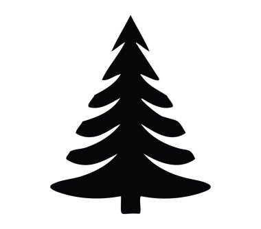 Noel Ağacı 'nın Siyah Silüeti Tatil Süslemeleri İçin İdeal