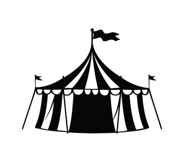 Bayrak ve Çizgili Örtülü Vintage Sirk Çadırı Resimleri