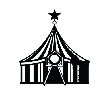 Yaratıcı Projeleriniz İçin Yıldız ve Çizgili Klasik Sirk Çadırı