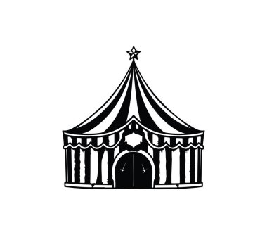 Çizgili ve Yıldız Dekorasyonlu Vintage Sirk Çadırı Resimleri
