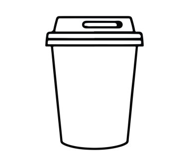 Lid ve No Design Elements ile Tek Kullanılabilir Kahve Kupasının Basit Tasarımı