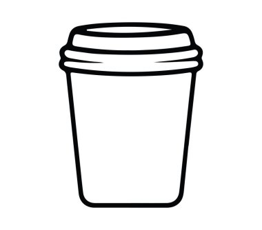 Lid Design Illustration ile Kullanılabilir Kahve fincanının Minimalist Ana Hattı