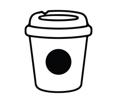 Lid 'li bir kahve fincanının sade ve beyaz tasviri.