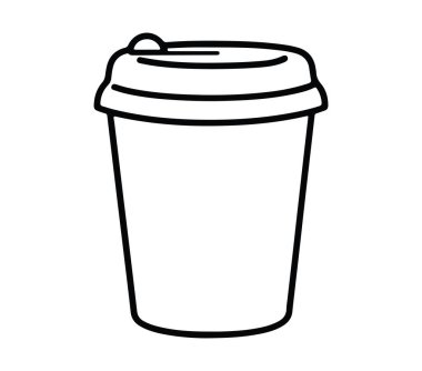 Tek kullanımlık kahve fincanının basit taslağı.