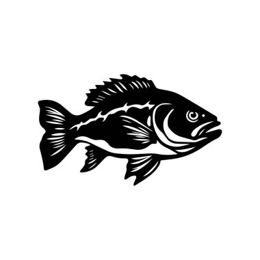 Sanatsal Deniz Hayatı Tasarımının Siyah Silueti