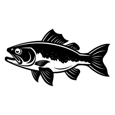 Sanat İçin Ayrıntılı Balık Tasarımı Siyah ve Beyaz ResimleriName