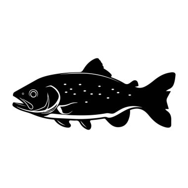 İllüstrasyon Amaçlı Bir Tatlı Su Balığının Siyah Silueti