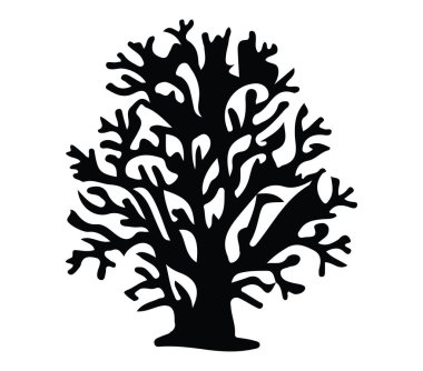 Dallanan bir mercanın siyah siluetine karşı