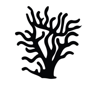 Yaratıcı projeler ve arka planlar için uygun soyut mercan siluet tasarımı