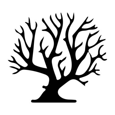 Dalları Karmaşık Bir Ağacın Zarif Siyah Silueti