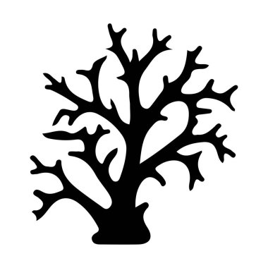 Deniz Temaları İçin Mercan Resifi Yapısı Silueti