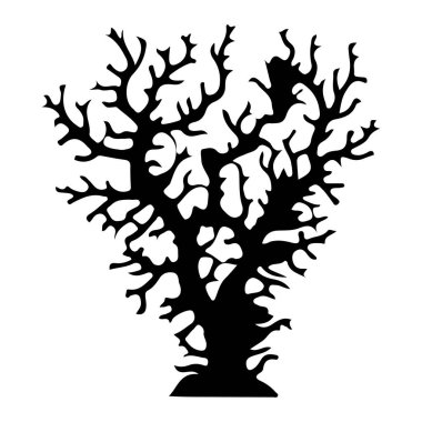 Bir Mercan Resifi Tasarımı Sanatsal Silueti