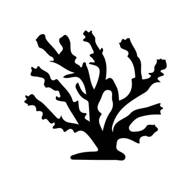 Mercan Resifi Yapısı Sanatsal Siyah Silueti İzole Edildi