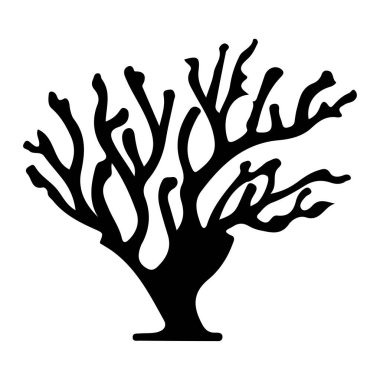 Sanatsal Mercan Şeklinin Siyah Silüeti