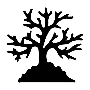 Basit Arkaplan Karşısında Bir Mercan Ağacının Zarif Silueti