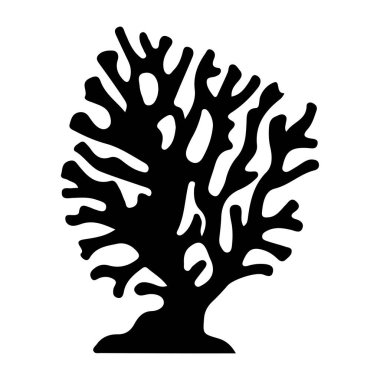 Siyah Mercan Resifi Silueti Benzersiz Şekiller ve Müzmin Tasarım Estetik