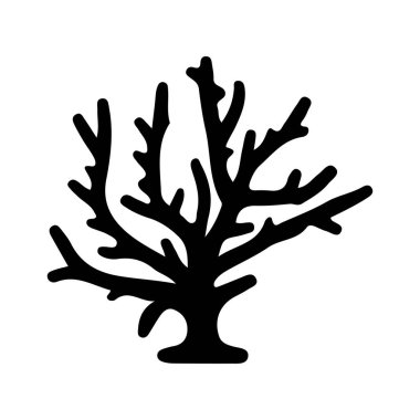 Siyah renkli dallandırma yapılarıyla Mercan Resifi Silueti